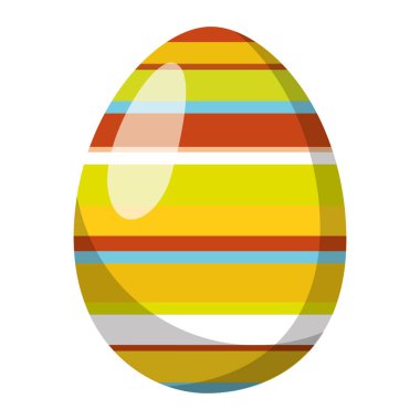 Renkli, gerçekçi paskalya yumurtası ikonu Vektör illüstrasyonu