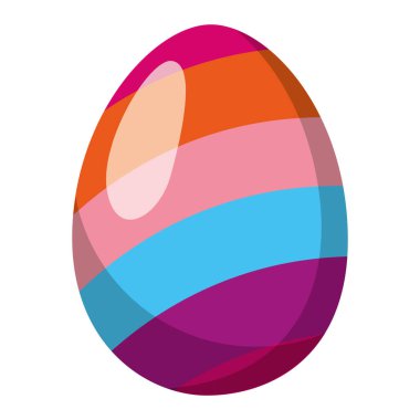 Renkli, gerçekçi paskalya yumurtası ikonu Vektör illüstrasyonu