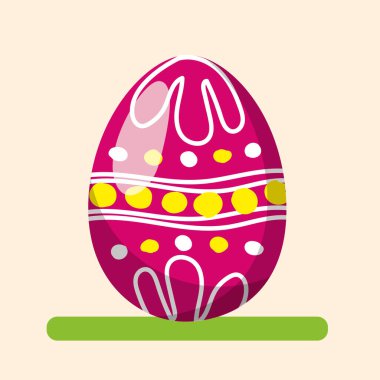 Renkli, gerçekçi paskalya yumurtası ikonu Vektör illüstrasyonu