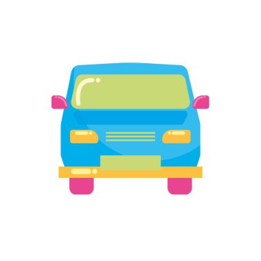 Renkli bir araba simgesi Vektör illüstrasyonunun ön görünümü