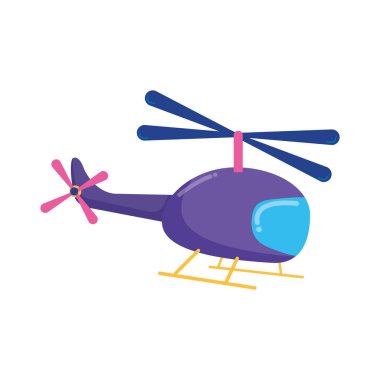 İzole edilmiş renkli helikopter simgesi Vektör illüstrasyonu