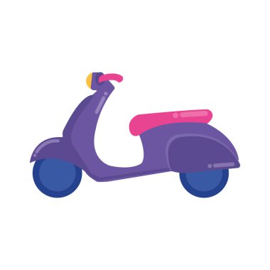 İzole edilmiş renkli motosiklet simgesi Vektör illüstrasyonu