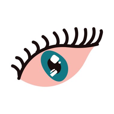 İzole edilmiş göz simgesi Düz Tasarım Vektörü illüstrasyonu