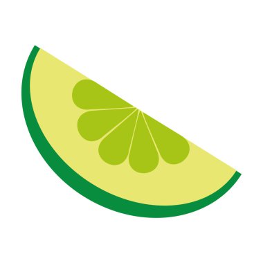 İzole edilmiş limon kesimi simgesi Düz Tasarım Vektörü illüstrasyonu