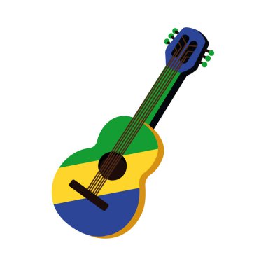 Ayrı renkte gitar enstrümanı simgesi Vector illüstrasyonu