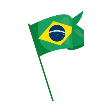 Brezilya Vektör illüstrasyonunun izole edilmiş renkli bayrağı