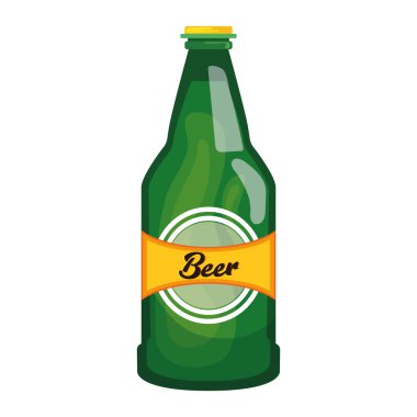 İzole edilmiş renkli bira şişesi ikonu Vektör illüstrasyonu