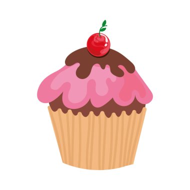 İzole edilmiş renkli kek taslak ikonu Vektör illüstrasyonu