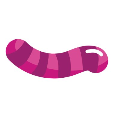 İzole edilmiş renkli solucan sakızı şeker ikonu Vektör illüstrasyonu