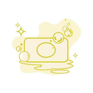 Kabarcık ikonu Vektör illüstrasyonlu izole sabun çubuğu