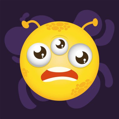 İzole edilmiş şirin renkli canavar karakter Vektör illüstrasyonu