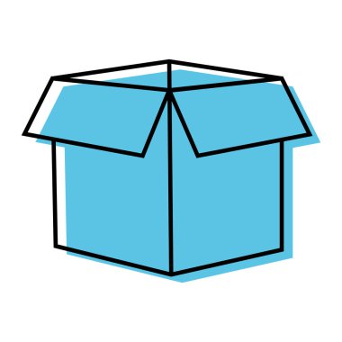 İzole edilmiş boş teslimat kutusu sihirli simgesi Vektör illüstrasyonuName