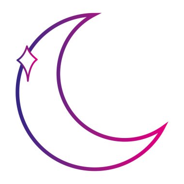 Ayın izole edilmiş astrolojisi sihirli ikon vektör çizimi