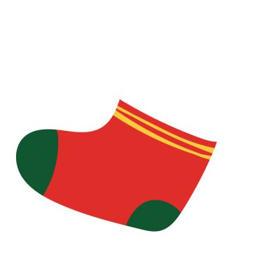 İzole edilmiş noel çorabı taslak ikonu Vektör illüstrasyonu