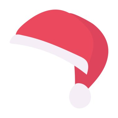 İzole edilmiş kırmızı noel şapkası taslak ikonu Vektör illüstrasyonu