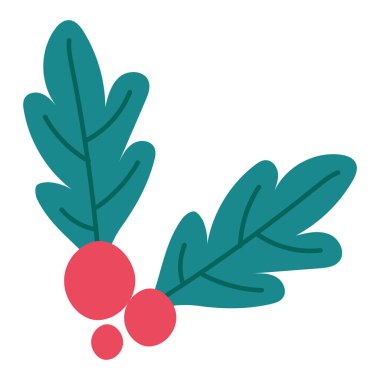 İzole edilmiş Noel yaprağı taslak ikonu Vektör illüstrasyonuName