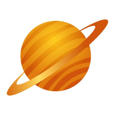 İzole edilmiş renkli gezegen simgesi Vektör illüstrasyonu