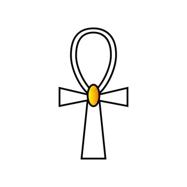 İzole edilmiş altın firavun sembolü Mısır Vektör illüstrasyonu