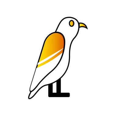 İzole edilmiş renkli Mısırlı kuş simgesi Vektör illüstrasyonu