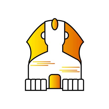 İzole edilmiş renkli Mısırlı sfenks simgesi Vektör illüstrasyonuName