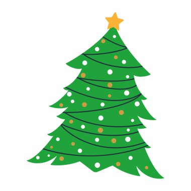 Renkli Noel ağacı simgesi Vektör illüstrasyonu