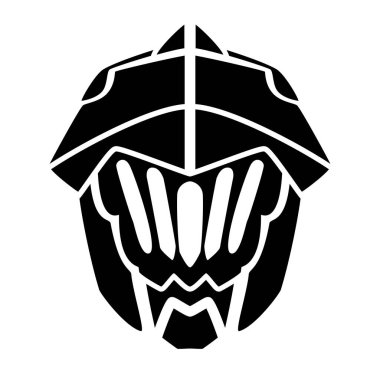 Bir ortaçağ miğfer ikonu Vektör illüstrasyonunun silueti