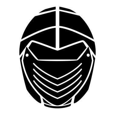 Bir ortaçağ miğfer ikonu Vektör illüstrasyonunun silueti