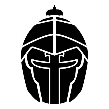 Bir ortaçağ miğfer ikonu Vektör illüstrasyonunun silueti