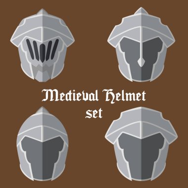 Ortaçağ Kask Simgeleri Vektör illüstrasyonu