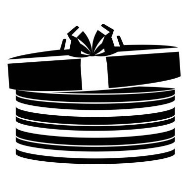 Bir noel hediyesi silueti simgesi Vektör illüstrasyonuName