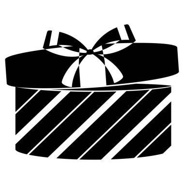 Bir noel hediyesi silueti simgesi Vektör illüstrasyonuName