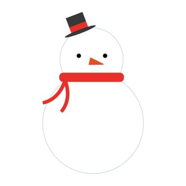 Renkli Kardan Adam karakteri Vektör illüstrasyonu