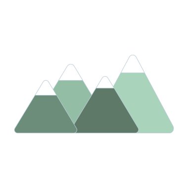 Renkli kış dağları simgesi Vektör illüstrasyonu