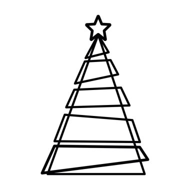 İzole edilmiş Noel ağacı ikonu Mutlu Noel Vektörü illüstrasyonu