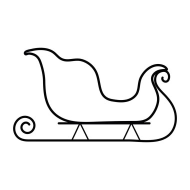 İzole edilmiş Noel Baba kızak simgesi Vektör illüstrasyonu