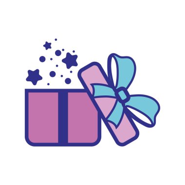 Hediye kutusu simgesi Noel hediyesi Vektör illüstrasyonu