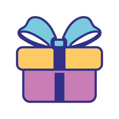 Hediye kutusu simgesi Noel hediyesi Vektör illüstrasyonu