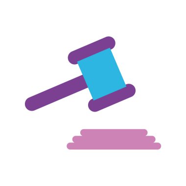 Adalet hukuku çekiç ikonu Vektör illüstrasyonu