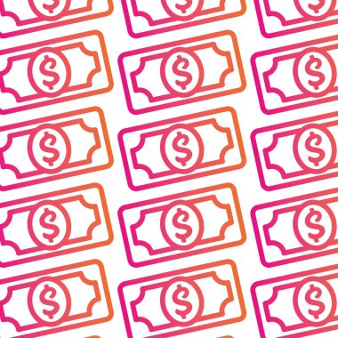 Para fatura simgeleri Desen arkaplan vektörü illüstrasyonu