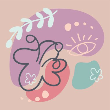 Renkli el çizimi arkaplan vektörü çizimi