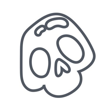 El çizimi kafatası taslak ikonu Vektör illüstrasyonu