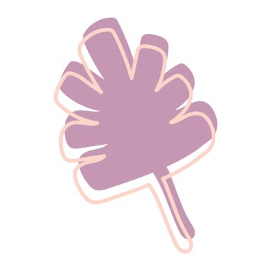 El çizimi doğal yaprak taslak ikonu Vektör illüstrasyonu