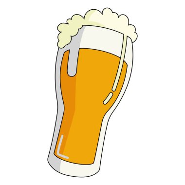 Köpük ikonu Vektör illüstrasyonlu izole bira bardağı
