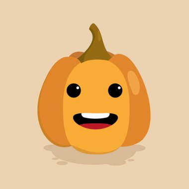 Sevimli mutlu balkabağı sonbahar karakteri Vektör illüstrasyonu