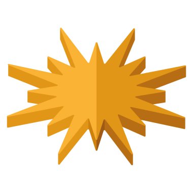 2d izometrik yıldız şekli simgesi Vektör illüstrasyonu