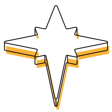 2d izometrik yıldız şekli simgesi Vektör illüstrasyonu