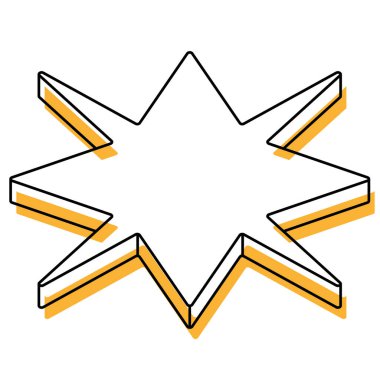 2d izometrik yıldız şekli simgesi Vektör illüstrasyonu