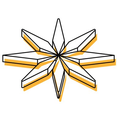 2d izometrik yıldız şekli simgesi Vektör illüstrasyonu