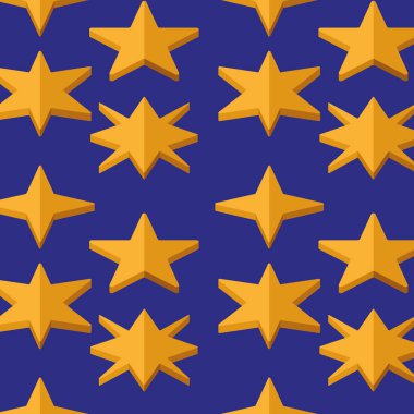 2d izometrik yıldız simge desen arkaplan vektörü illüstrasyonunu şekillendirir