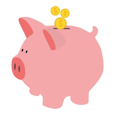 Renkli domuz kumbarası finans simgesi Vektör illüstrasyonu